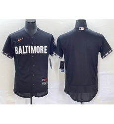 Men's Baltimore Orioles Blank Black 2023 City Connect Flex Base Stitched Jersey