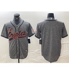 Men's Baltimore Orioles Blank Grey Gridiron Cool Base Stitched Baseball Jersey