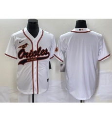 Men's Baltimore Orioles Blank White Cool Base Stitched Baseball Jersey