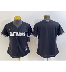 Women's Baltimore Orioles Blank Black 2023 City Connect Cool Base Stitched Jersey