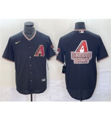 Men's Arizona Diamondbacks Black Team Big Logo Cool Base Stitched Baseball Jerseys