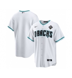 Men's Arizona Diamondbacks Blank White White 2023 World Series Cool Base Stitched Baseball Jersey