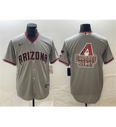 Men's Arizona Diamondbacks Gray Team Big Logo Cool Base Stitched Baseball Jersey