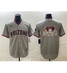 Men's Arizona Diamondbacks Gray Team Big Logo Cool Base Stitched Baseball Jerseys