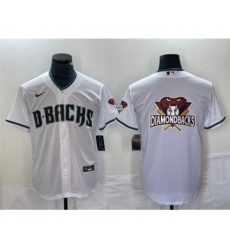 Men's Arizona Diamondbacks White Team Big Logo Cool Base Stitched Baseball Jersey