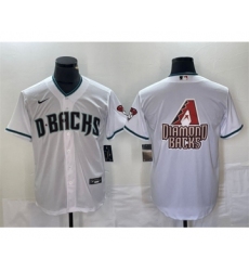 Men's Arizona Diamondbacks White Team Big Logo Cool Base Stitched Baseball Jerseys