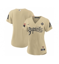 Women's Arizona Diamondbacks Blank Gold 2023 World Series City Connect Stitched Baseball Jersey