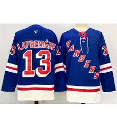 Men's New York Rangers #13 Alexis Lafreniere Royal 2024-25 Home With A Stitched Hockey Jersey