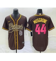 Men's San Diego Padres #44 Joe Musgrove Brown NEW 2023 City Connect Cool Base Stitched Jersey 1