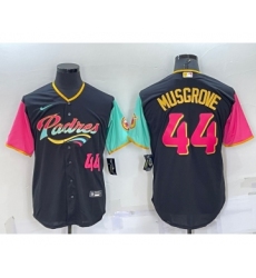 Men's San Diego Padres #44 Joe Musgrove Number Black 2022 City Connect Cool Base Stitched Jersey