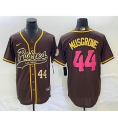 Men's San Diego Padres #44 Joe Musgrove Number Brown NEW 2023 City Connect Cool Base Stitched Jersey