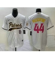 Men's San Diego Padres #44 Joe Musgrove White Pinstripe 2023 City Connect Cool Base Stitched Jersey