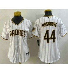 Women's San Diego Padres #44 Joe Musgrove White Stitched MLB Cool Base Nike Jersey