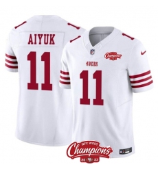 Men's San Francisco 49ers #11 Brandon Aiyuk White 2023 F.U.S.E. NFC West Champions Football Stitched Jersey