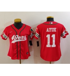 Women's San Francisco 49ers #11 Brandon Aiyuk Red Mexico Cool Base Stitched Baseball Jersey