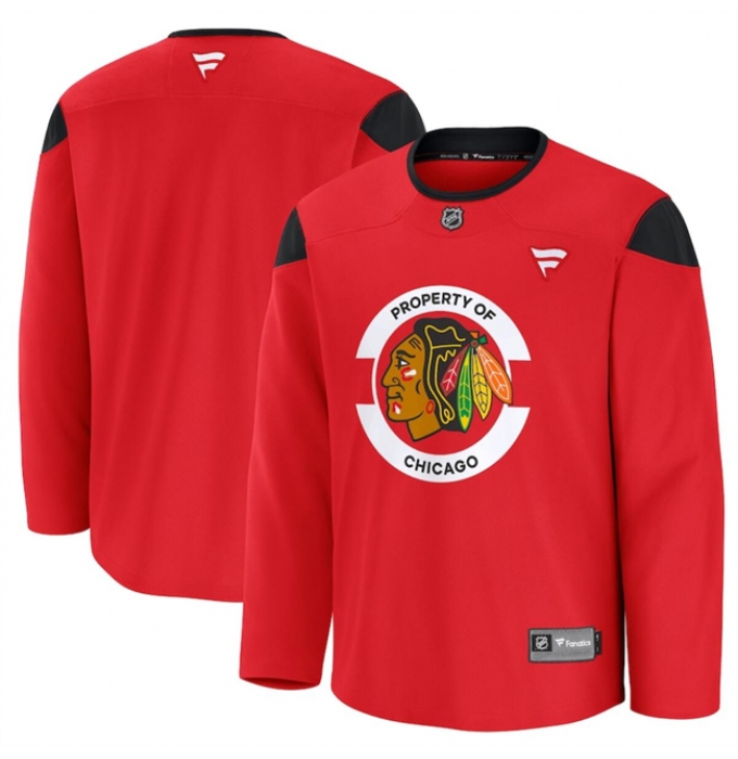 Men's Chicago Blackhawks Red 2024-25 Team Practice Stitched Hockey Jersey