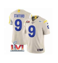 Men's Los Angeles Rams #9 Matthew Stafford Bone 2022 Super Bowl LVI Vapor Limited Stitched Jersey