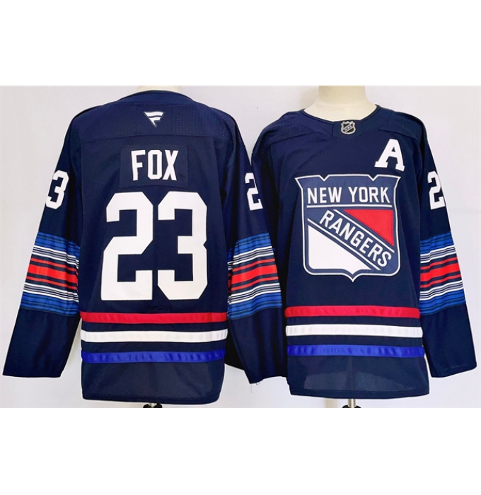 Men's New York Rangers #23 Adam Fox Navy 2024-25 Stitched Jersey