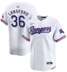 Men's Texas Rangers #36 Wyatt Langford White 2024 Gold Collection Cool Base Baseball Stitched Jersey