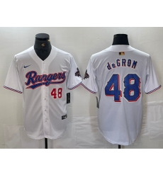 Men's Texas Rangers #48 Jacob deGrom Number White 2024 Gold Collection Limited Cool Base Jerseys