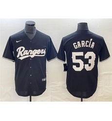 Men's Texas Rangers #53 Adolis García Black Cool Base Stitched Baseball Jersey