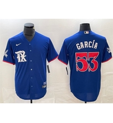 Men's Texas Rangers #53 Adolis García Royal City Connect Stitched Baseball Jersey