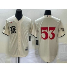 Men's Texas Rangers #53 Adolis Garcia Cream 2023 City Connect Cool Base Stitched Jersey