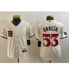 Youth Texas Rangers #53 Adolis Garcia Cream 2023 City Connect Cool Base Stitched Jersey