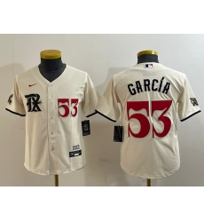 Youth Texas Rangers #53 Adolis Garcia Number Cream 2023 City Connect Cool Base Stitched Jersey