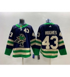 Men's Vancouver Canucks #43 Quinn Hughes Navy 2022 Reverse Retro Stitched Jersey