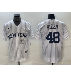 Men's New York Yankees #48 Anthony Rizzo White 2024 Cool Base Stitched Jersey