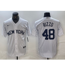 Men's New York Yankees #48 Anthony Rizzo White 2024 Cool Base Stitched Jerseys