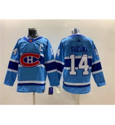 Men's Montreal Canadiens #14 Nick Suzuki 2022-23 Reverse Retro Stitched Jersey