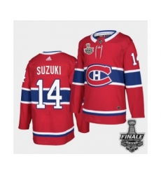 Men's Adidas Canadiens #14 Nick Suzuki Red Road Authentic 2021 Stanley Cup Jersey