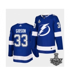 Men's Adidas Lightning #33 Christopher Gibson Blue Home Authentic 2021 Stanley Cup Jersey