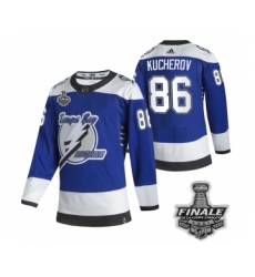 Men's Adidas Lightning #86 Nikita Kucherov Blue Home Authentic 2021 Stanley Cup Jersey