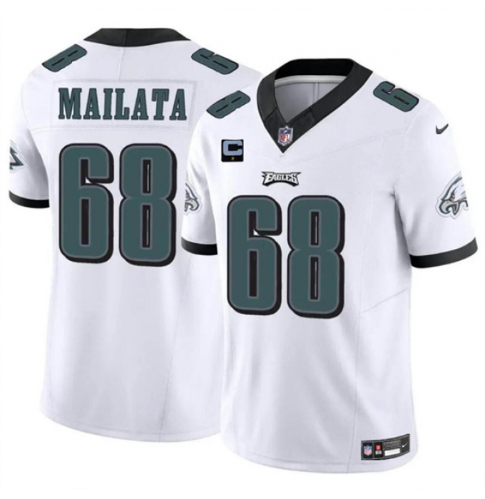 Men's Philadelphia Eagles #68 Jordan Mailata White F.U.S.E. With 1-Star C Vapor Untouchable Limited Football Stitched Jersey