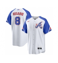 Men's Atlanta Braves #8 Eddie Rosario White 2023 City Connect Cool Base Stitched Jersey