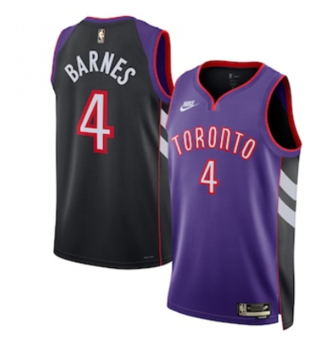 Unisex Nike Scottie Barnes Purple #4 Toronto Raptors 2024-25 Swingman Jersey - Classic Edition