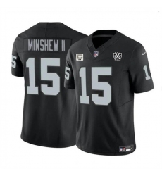 Men's Las Vegas Raiders #15 Gardner Minshew II Black 2024 F.U.S.E 65th Anniversary Vapor Stitched Football Jersey