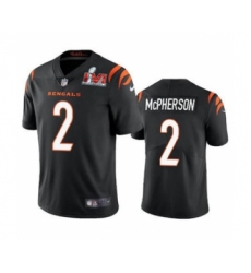 Men's Cincinnati Bengals #2 Evan McPherson 2022 Black Super Bowl LVI Vapor Limited Stitched Jersey