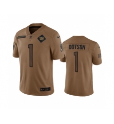 Men's Nike Washington Commanders #1 Jahan Dotson 2023 Brown Salute To Service Limited Football Stitched Jersey Men's Nike Washington Commanders #1 Jahan Dotson 2023 Brown Salute To Service Limited Football Stitched Jersey