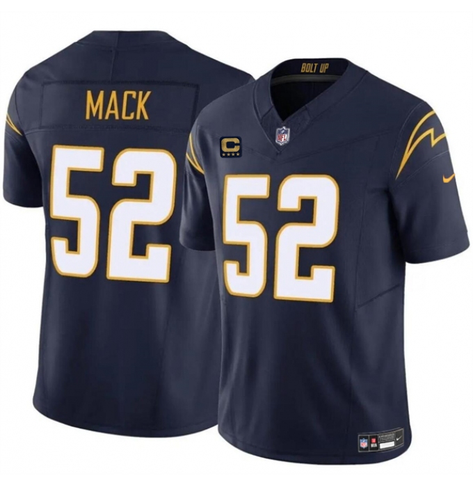 Men's Los Angeles Chargers #52 Khalil Mack Navy 2024 F.U.S.E. With 4-Star C Vapor Untouchable Limited Stitched Jersey