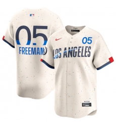 Men's Brooklyn Dodgers #5 Freddie Freeman Cream 2024 City Connect Limited Stitched Baseball Jersey