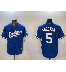 Men's Los Angeles Dodgers #5 Freddie Freeman Blue Cool Base Jersey