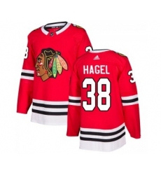 Men's Chicago Blackhawks #38 Brandon Hagel Adidas Authentic Home Red Jersey