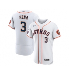 Men's Houston Astros #3 Jeremy Pena 2022 World Series White Flex Base Stitched Baseball Jersey