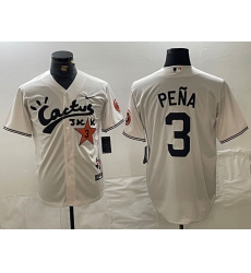 Men's Houston Astros #3 Jeremy Pena Cream Cactus Jack Vapor Premier Stitched Baseball Jersey