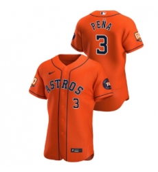 Men's Houston Astros #3 Jeremy Pena Orange 60th Anniversary Flex Base Stitched Baseball Jersey