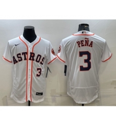 Men's Houston Astros #3 Jeremy Pena White Stitched MLB Flex Base Nike Jersey